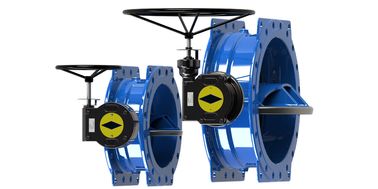De blauwe Klep van de het Watercontrole van RAL 5010, verdubbelt Zonderlinge Vleugelklep