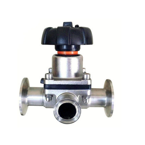 Hand/Pneumatische Sanitaire Diafragmaklep, t-het Diafragmaklep van de Type driemanier