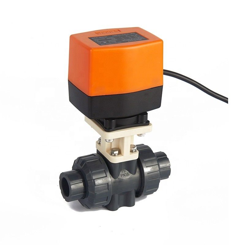 DN15 1/2 Duim 2 Manier Elektrische Aangedreven Kogelklep, de Gemotoriseerde Plastic Kogelklep van pvc