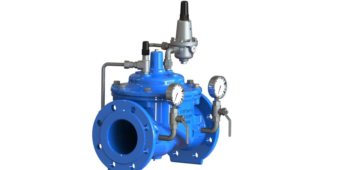 De blauwe Klep van de de Drukcontrole van het Kleurenwater met 2 Manierroestvrij staal Proef