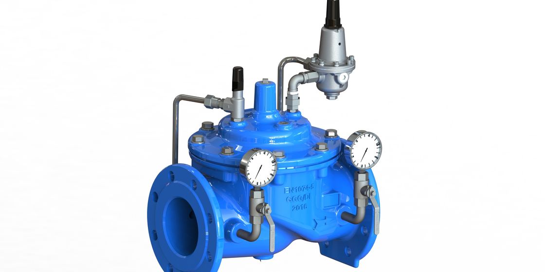 De blauwe Klep van de de Drukcontrole van het Kleurenwater met 2 Manierroestvrij staal Proef