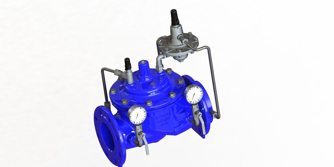 Blauwe de Stroom van RAL 5010 het Beperken Klep, Nauwkeurige Stroom Rate Control Valve