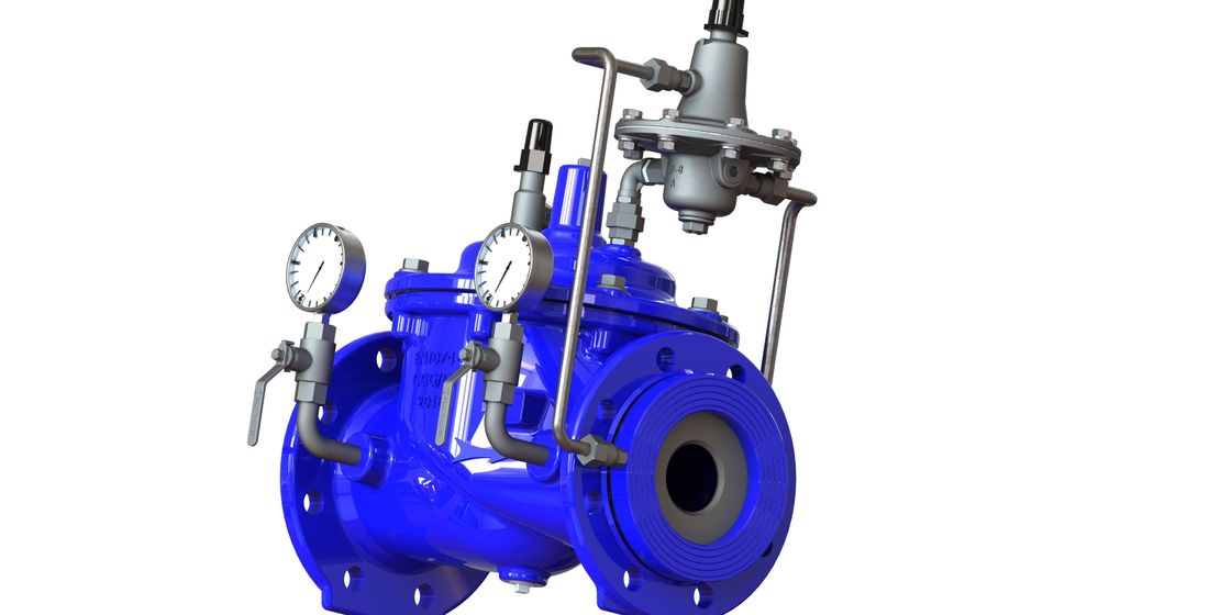 Blauwe de Stroom van RAL 5010 het Beperken Klep, Nauwkeurige Stroom Rate Control Valve